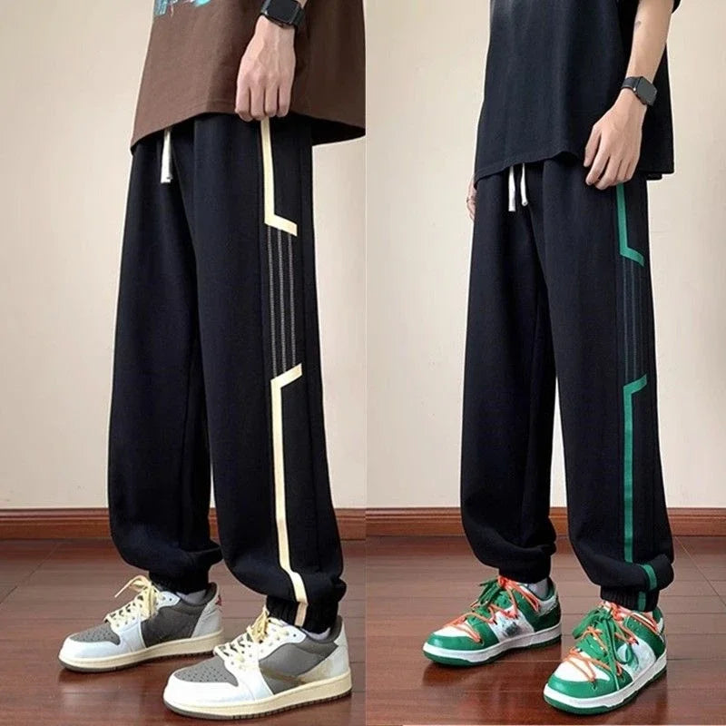 Trousers Sweatpants for Men Goth Thin Summer Striped Man Sports Pants Harem Gym Flated New in Sport Jogger Big Tall Long Joker