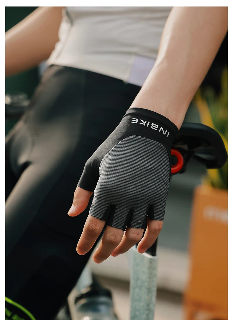 INBIKE 2025 Summer Cycling Gloves for Men Shock-Absorbing Padded Breathable Bicycle Gloves MTB Road Mountain Bike Riding Gloves