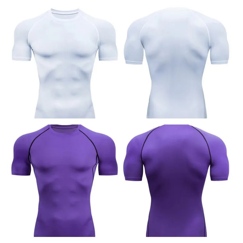 Men Compression Shirts Quick Dry Fitness Gym t-Shirt Sport Bodybuilding Shirt Running Football Tee Shirts Short Sleeve t-Shirts