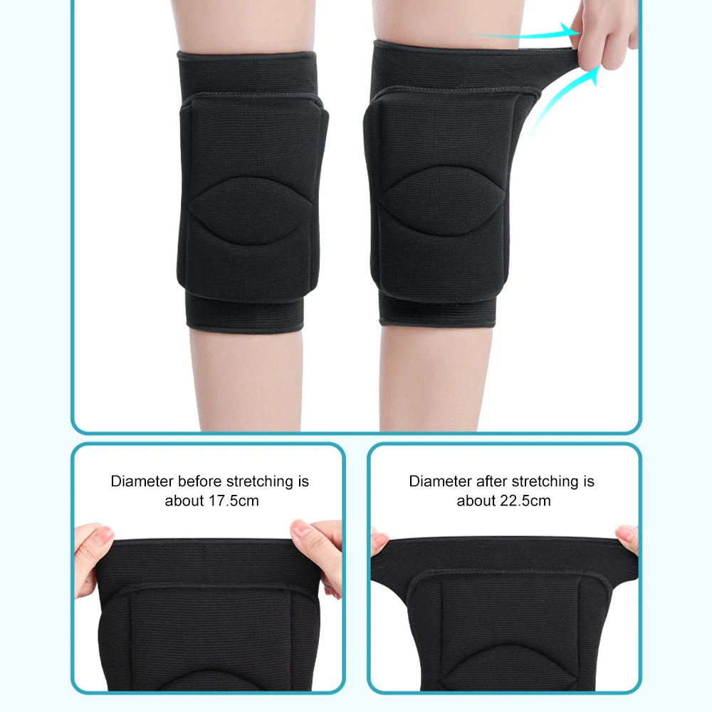 1Pair Women Men Non-Slip Knee Brace Soft Knee Pads Compression Sleeve for Volleyball Basketball Running Football Cycling