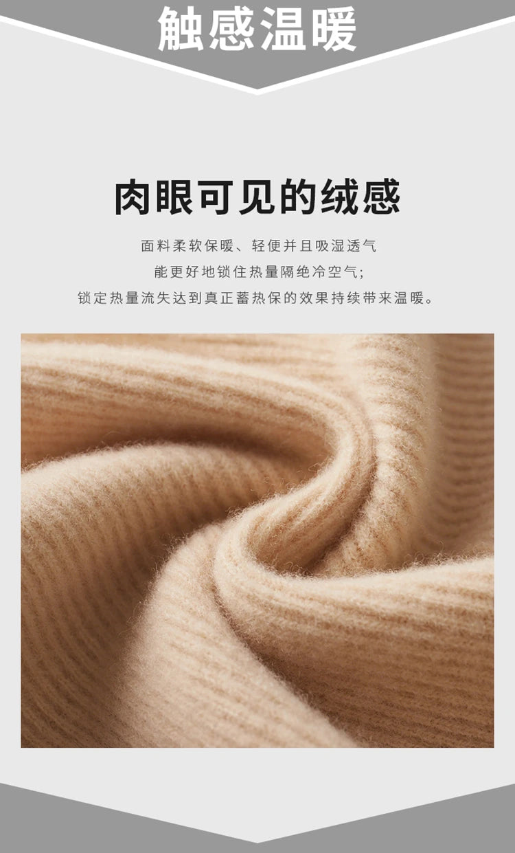 LHZSYY Men's Cashmere Knit Cardigan Middle-Aged Stand-up Collar Zip-up Coat 100%Pure Wool Autumn Winter Thick Sweater Men Jacket