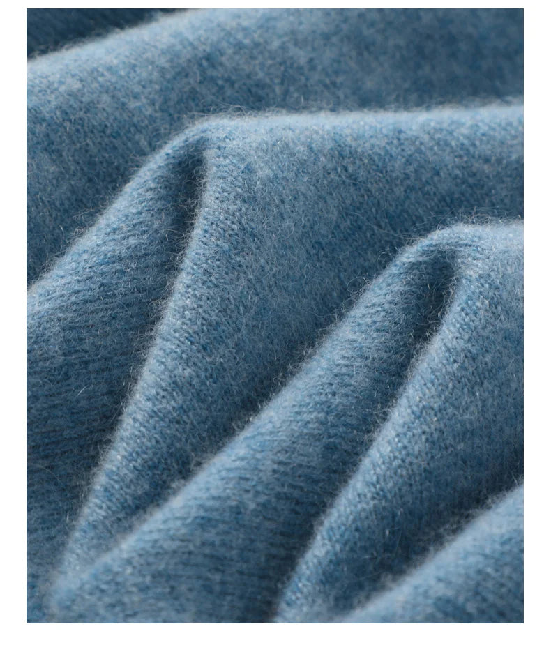 DjzDsm Autumn and Winter100% Merino Wool Men's Knitted Top Zipper Hoodie Zipper Cardigan Knitted Coat Sweater Hoodie