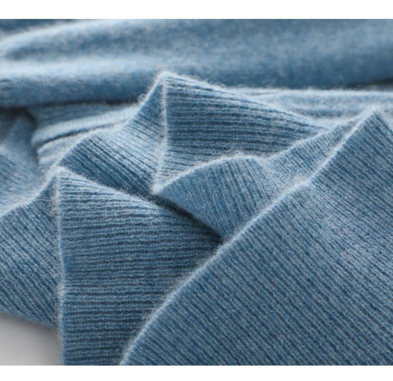 DjzDsm Autumn and Winter100% Merino Wool Men's Knitted Top Zipper Hoodie Zipper Cardigan Knitted Coat Sweater Hoodie