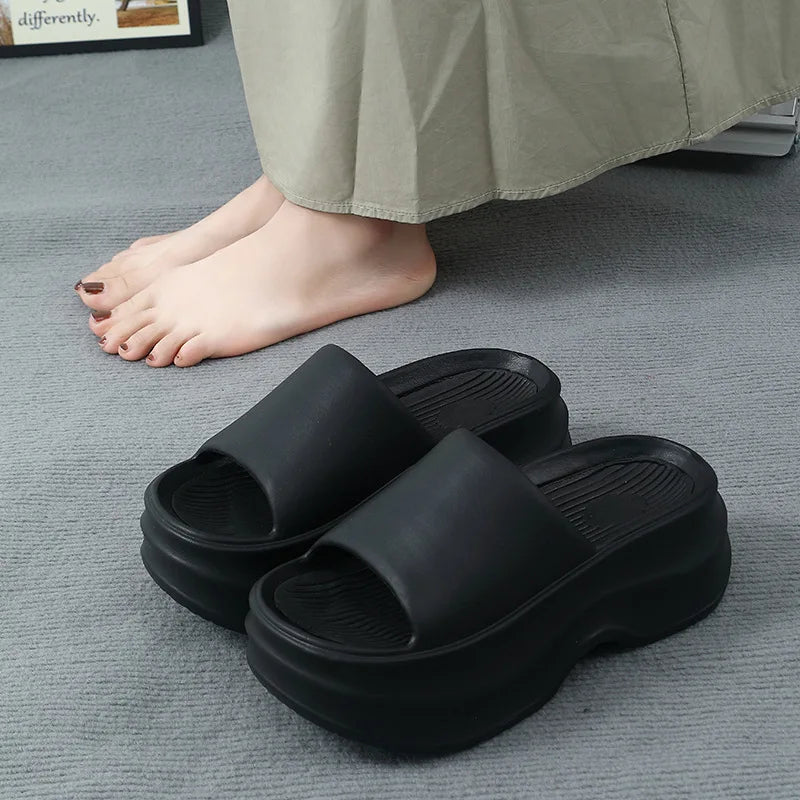 Eyriphy Thick Bottom Slippers Women Outdoor Beach Sandals Fashion Bathroom Slides Female Open Toe Slippers Cozy Soft Sole Shoes
