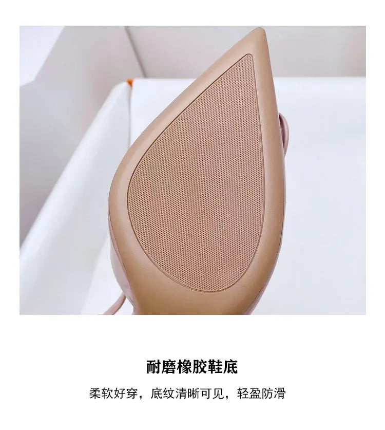 2025 New Diamond High Heel Sandals with Elegant Banquet Shoes, Pointed High Heels, Straight Strap Sandals