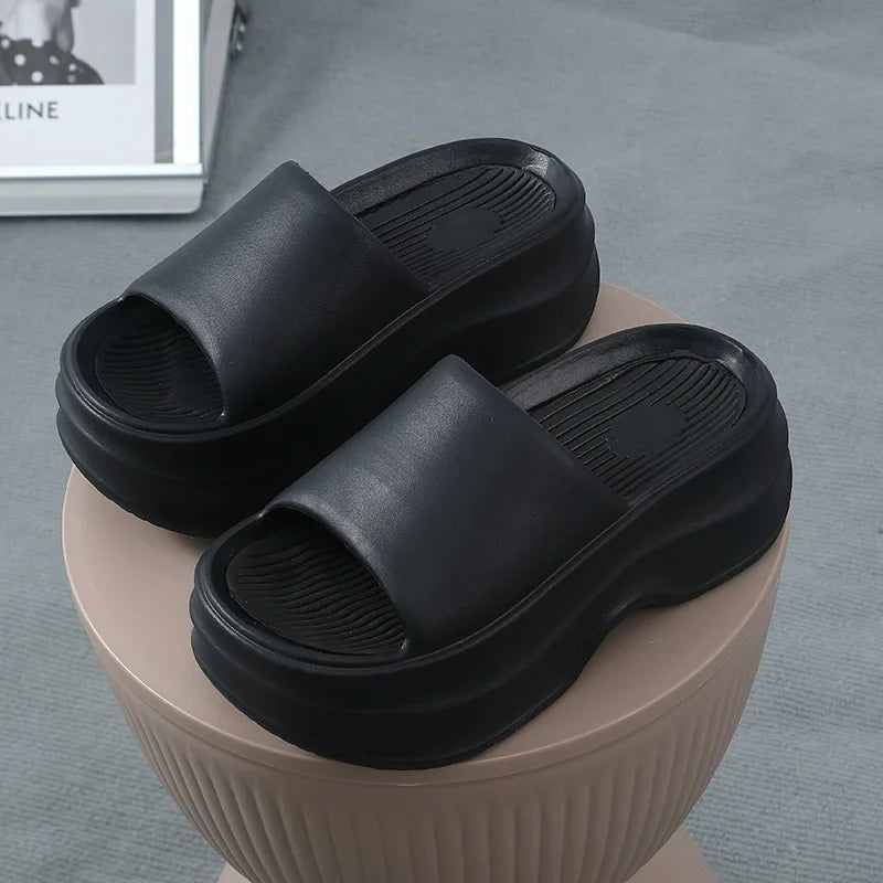 Eyriphy Thick Bottom Slippers Women Outdoor Beach Sandals Fashion Bathroom Slides Female Open Toe Slippers Cozy Soft Sole Shoes