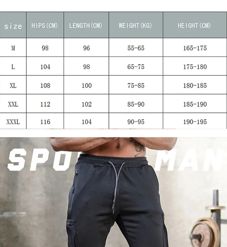 Men's Gym Fitness Multi-Pocket Workout Training Pants Cotton Jogging Sweatpants Camouflage Men  Fashion Training Trousers