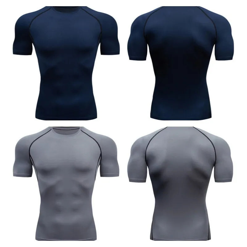 Men Compression Shirts Quick Dry Fitness Gym t-Shirt Sport Bodybuilding Shirt Running Football Tee Shirts Short Sleeve t-Shirts