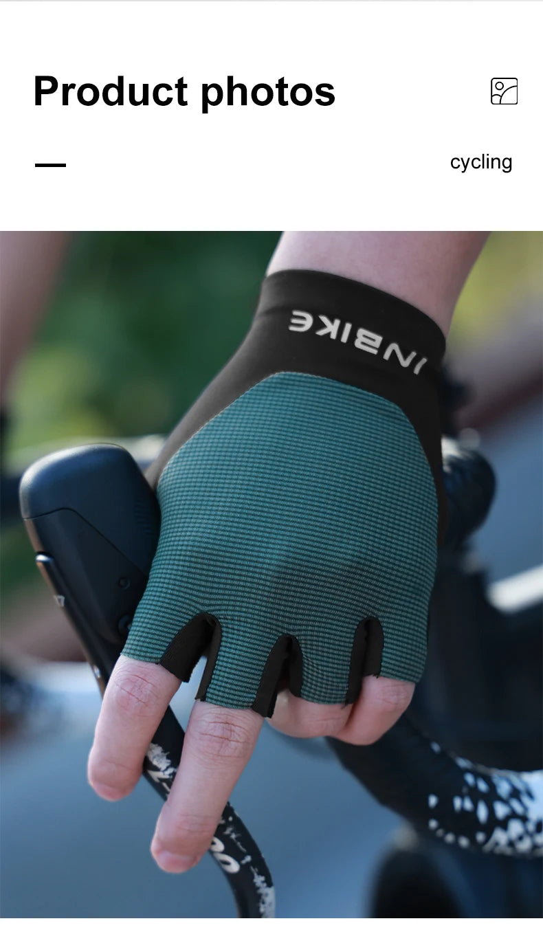 INBIKE 2025 Summer Cycling Gloves for Men Shock-Absorbing Padded Breathable Bicycle Gloves MTB Road Mountain Bike Riding Gloves