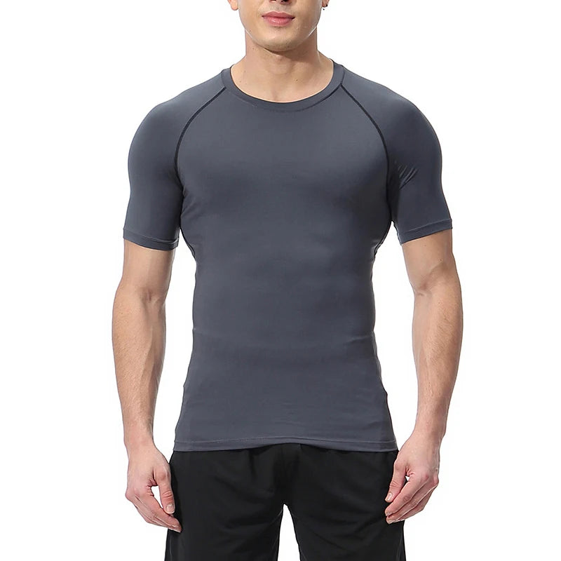 Men Compression Shirts Quick Dry Fitness Gym t-Shirt Sport Bodybuilding Shirt Running Football Tee Shirts Short Sleeve t-Shirts