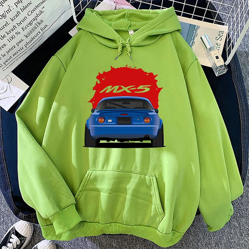 Classic Car Hoodie Women Harajuku Aesthetic Vintage Hoodies Unisex Autumn Winter Cartoon Graphic Casual Pullovers Sweatshirts