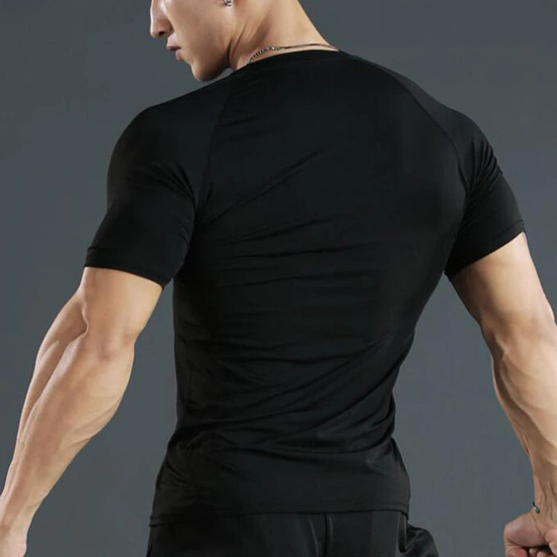 Men Compression Shirts Quick Dry Fitness Gym t-Shirt Sport Bodybuilding Shirt Running Football Tee Shirts Short Sleeve t-Shirts