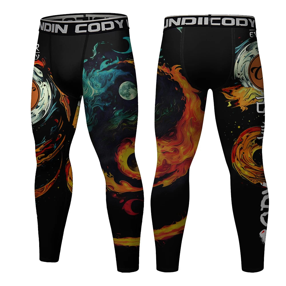 Men's Running Leggings Sportswear Quick Dry Gym Fitness Tights Workout Training Jogging Sports Trousers Compression Sport Pants