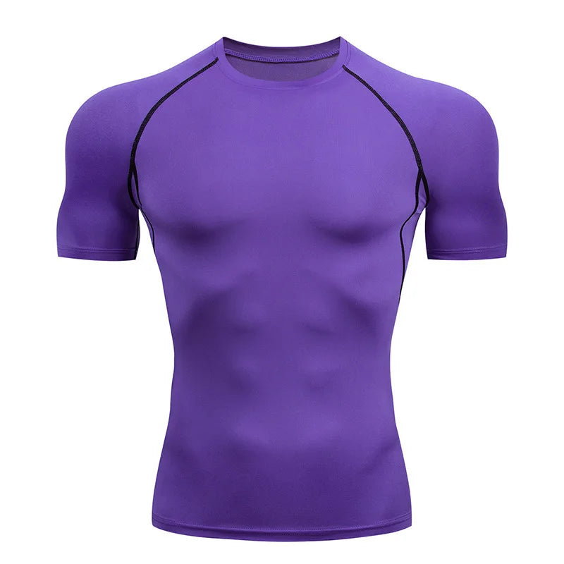 Men Compression Shirts Quick Dry Fitness Gym t-Shirt Sport Bodybuilding Shirt Running Football Tee Shirts Short Sleeve t-Shirts