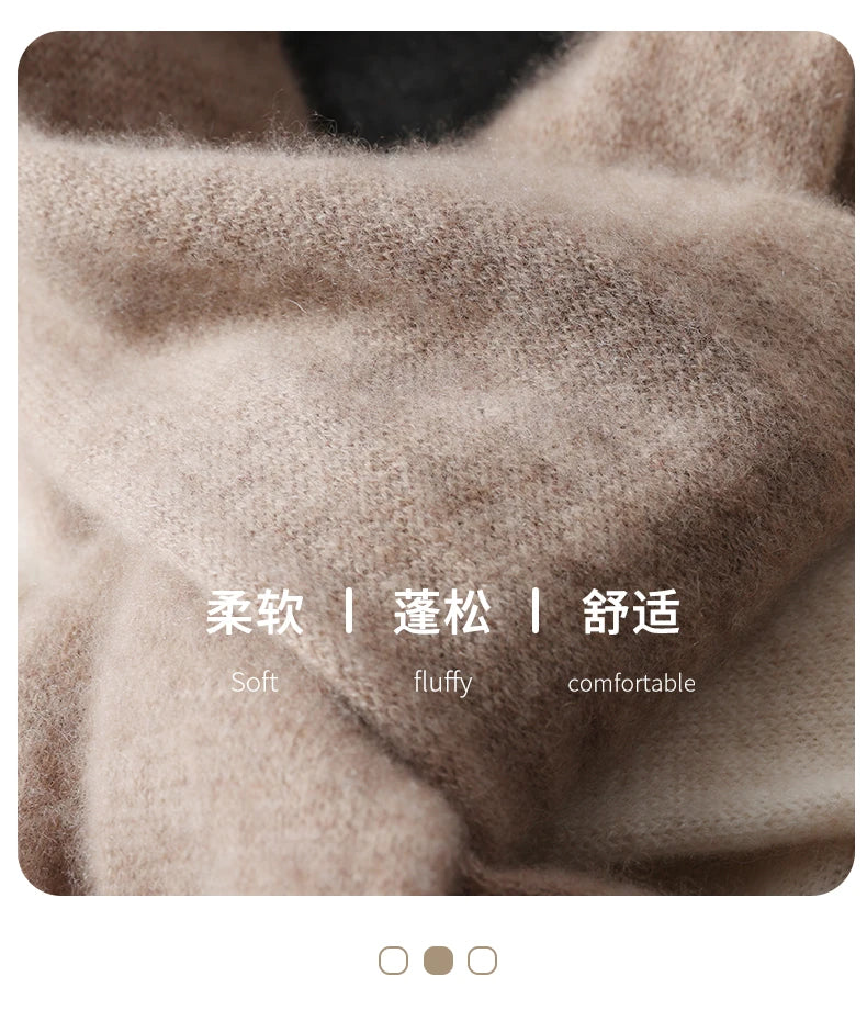 Knitted New Wool Scarf For Men And Women In Winter With Simple And Versatile Solid Color And Thick Warm Scarf