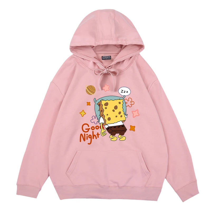 Early Spring SpongeBob SquarePants Sweater Loose Lazy Patrick Star Hoodie Couple Hoodies Womens Cartoon Comfortable  Sweatshirt