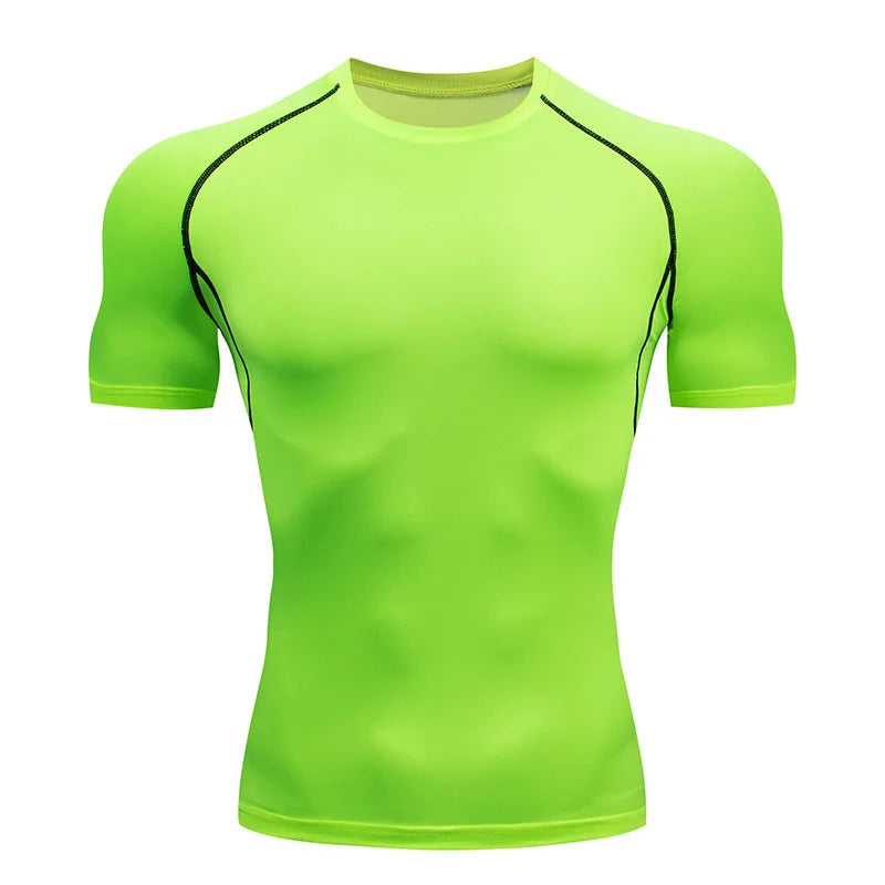 Men Compression Shirts Quick Dry Fitness Gym t-Shirt Sport Bodybuilding Shirt Running Football Tee Shirts Short Sleeve t-Shirts