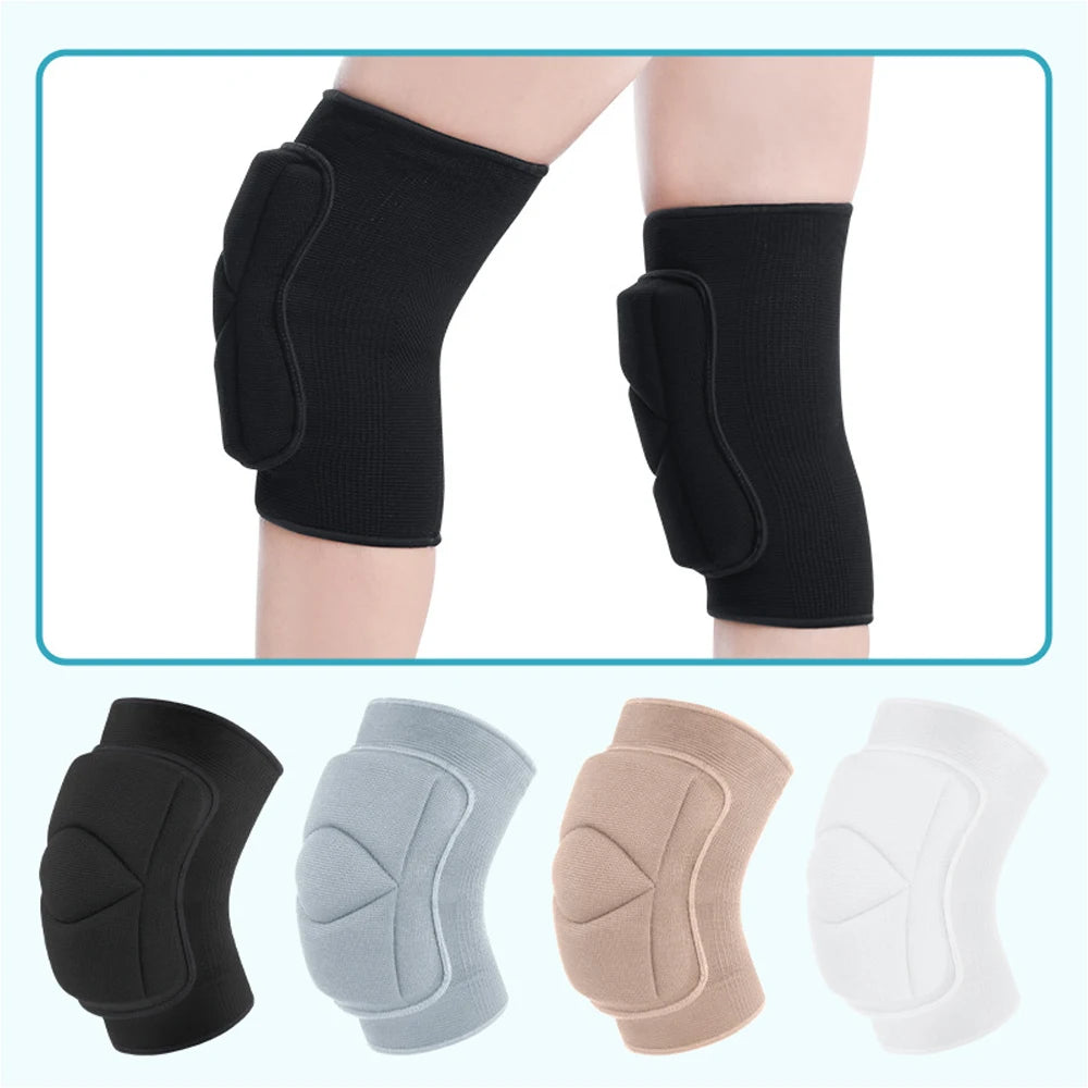 1Pair Women Men Non-Slip Knee Brace Soft Knee Pads Compression Sleeve for Volleyball Basketball Running Football Cycling