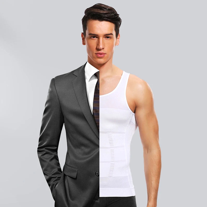 Men Slimming Vest Body Shaper Compression Shirt Sleeveless Shapewear Abs Abdomen Training  Workout Corset Tummy Control Tank Top