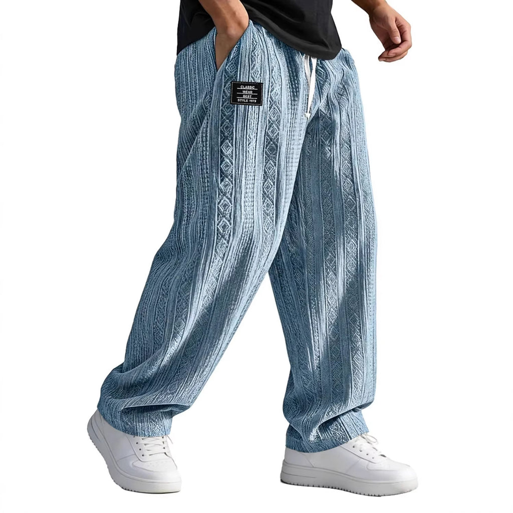 Men's Straight-Leg Lace-Up Casual Pants
