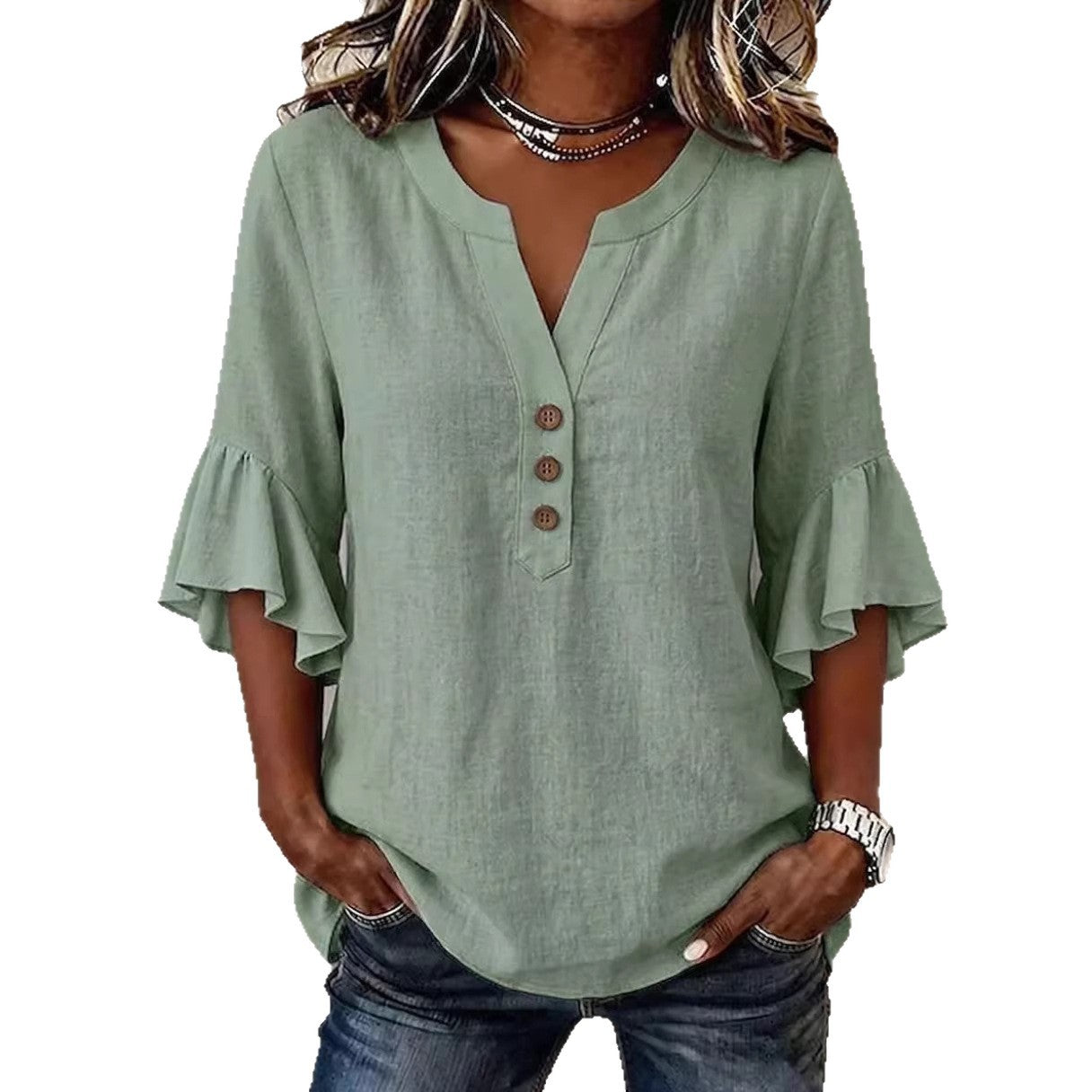 Women's Oversized Relaxed-Fit Blouse