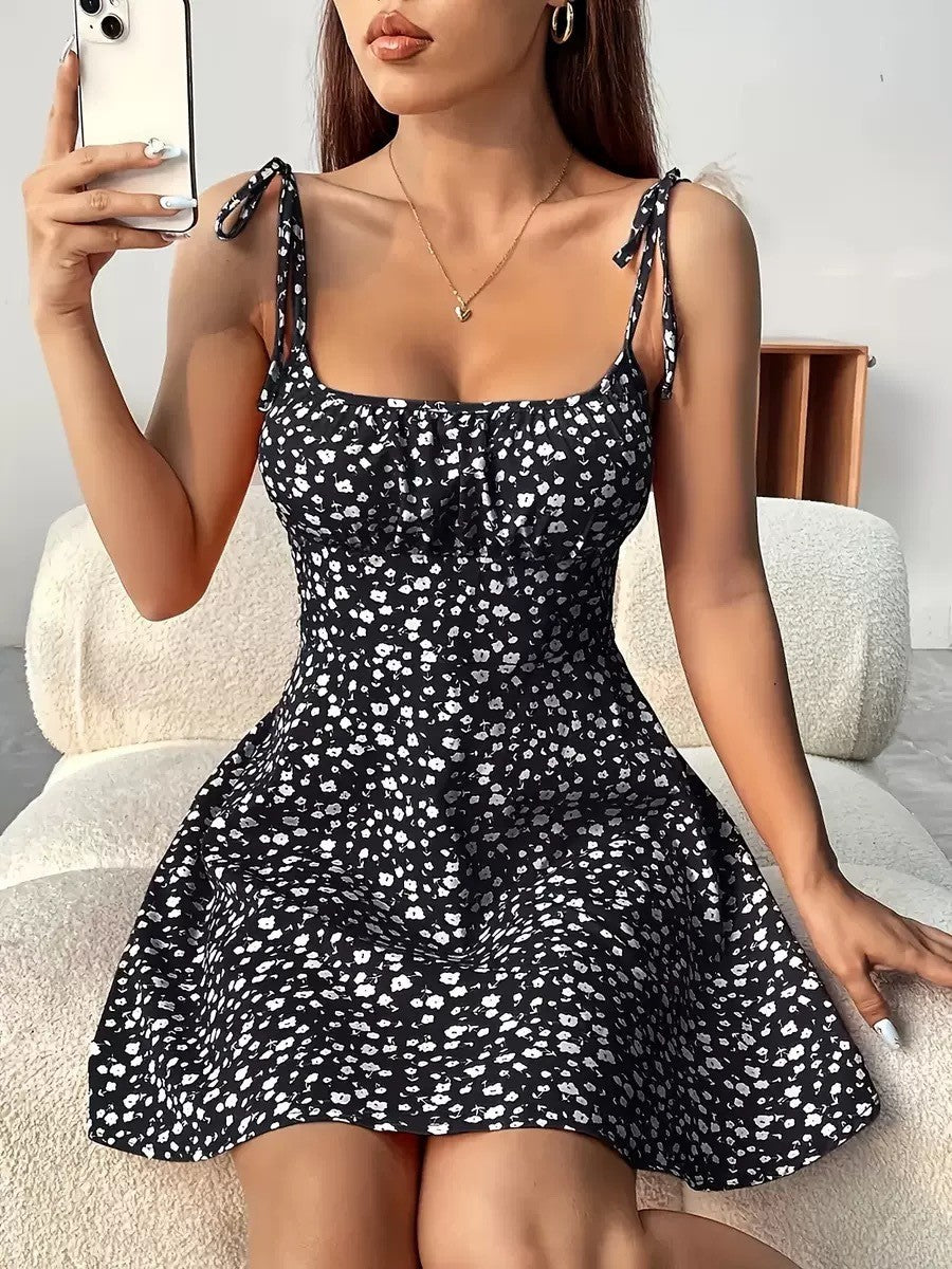 Floral Print Dress Summer Sweet A