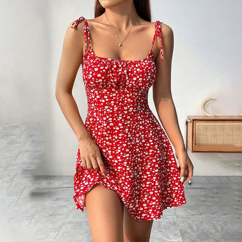 Floral Print Dress Summer Sweet A