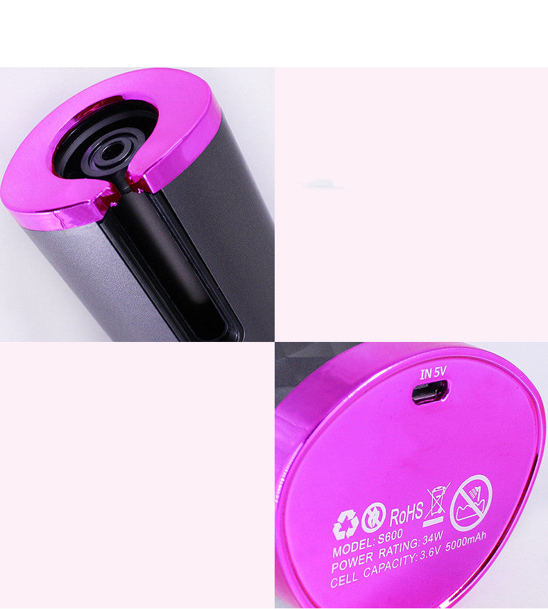 Rechargeable Automatic Ceramic Hair Curler with LCD Display