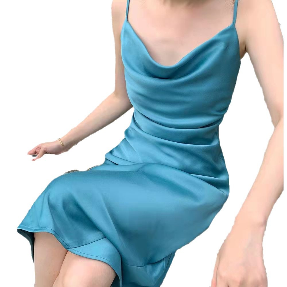Women's Satin Midi Slip Dress