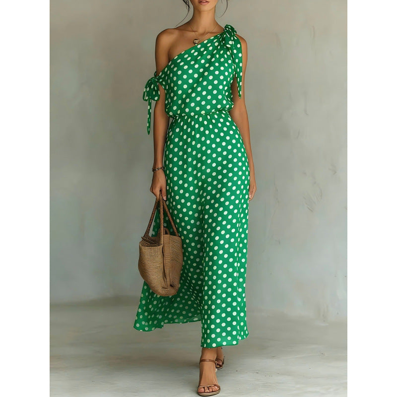 Women's Polka Dot Off-Shoulder Dress