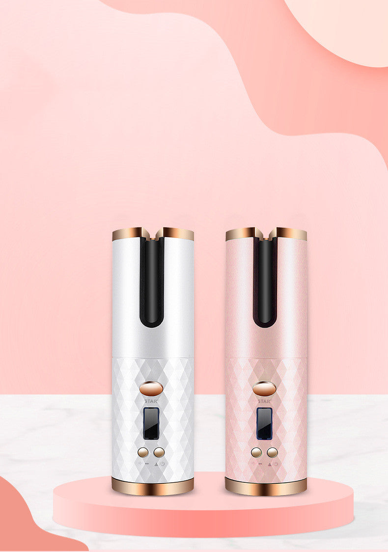 Rechargeable Automatic Ceramic Hair Curler with LCD Display
