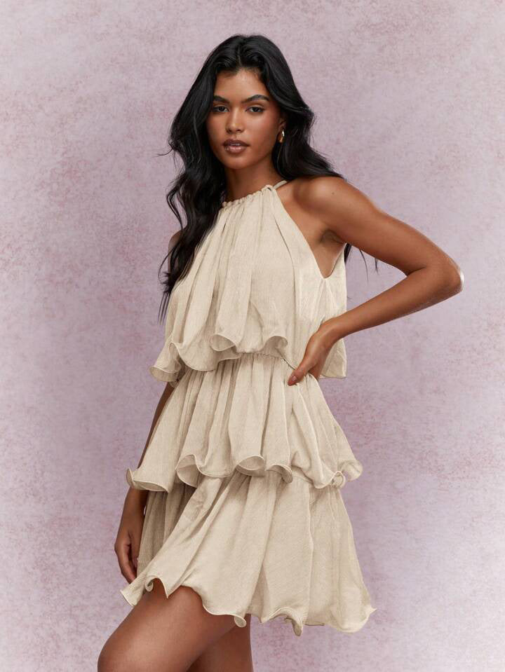 Women's Layered Halter Cocktail Dress