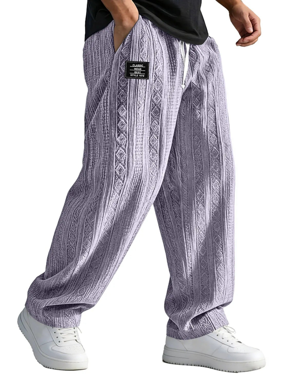 Men's Straight-Leg Lace-Up Casual Pants