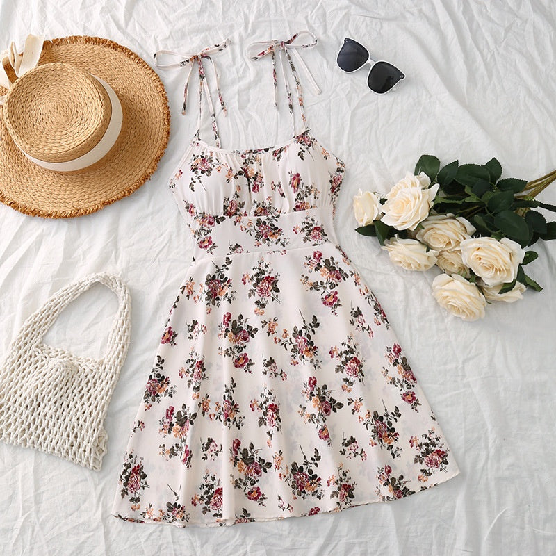 Floral Print Dress Summer Sweet A