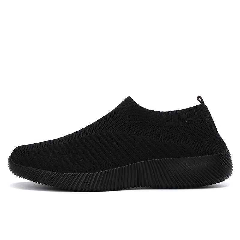 [Lightweight Slip-On Sneakers] Lightweight Women's Slip-On Sneakers - Solid Color Fabric Upper, Round Toe, MD Sole, Low Top - All-Season Casual Shoes for Running, Fitness, Dance, Walking, Travel