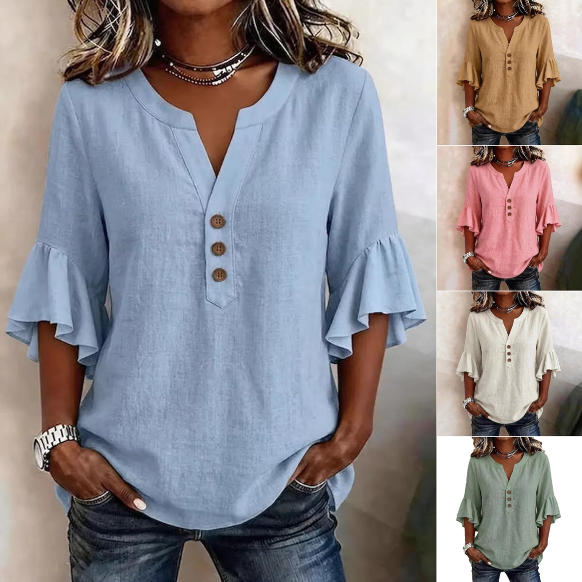 Women's Oversized Relaxed-Fit Blouse