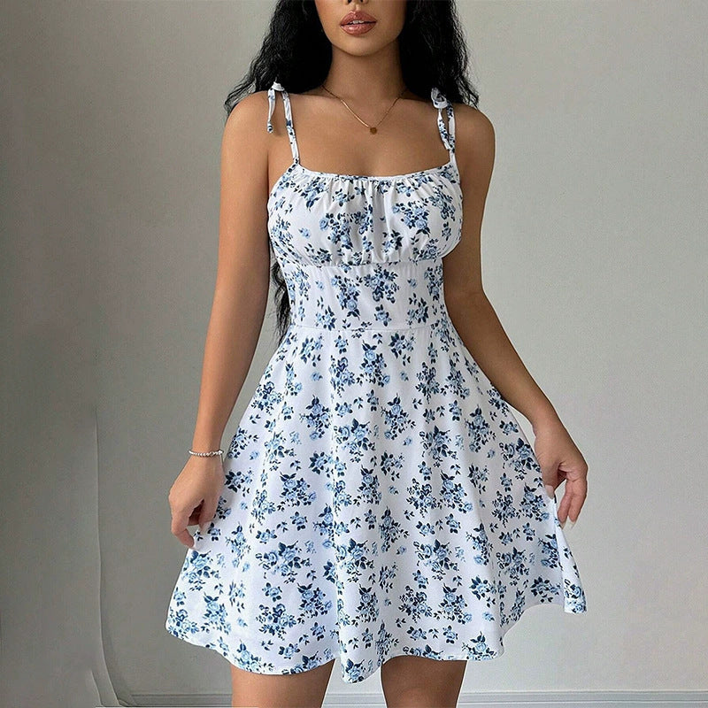 Floral Print Dress Summer Sweet A