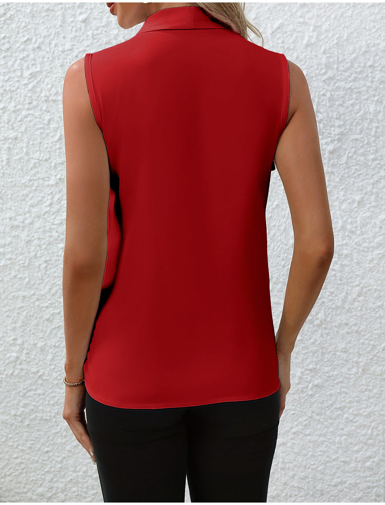 Women's Sleeveless V-Neck Fitted Top