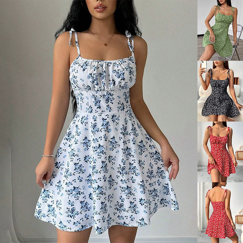 Floral Print Dress Summer Sweet A