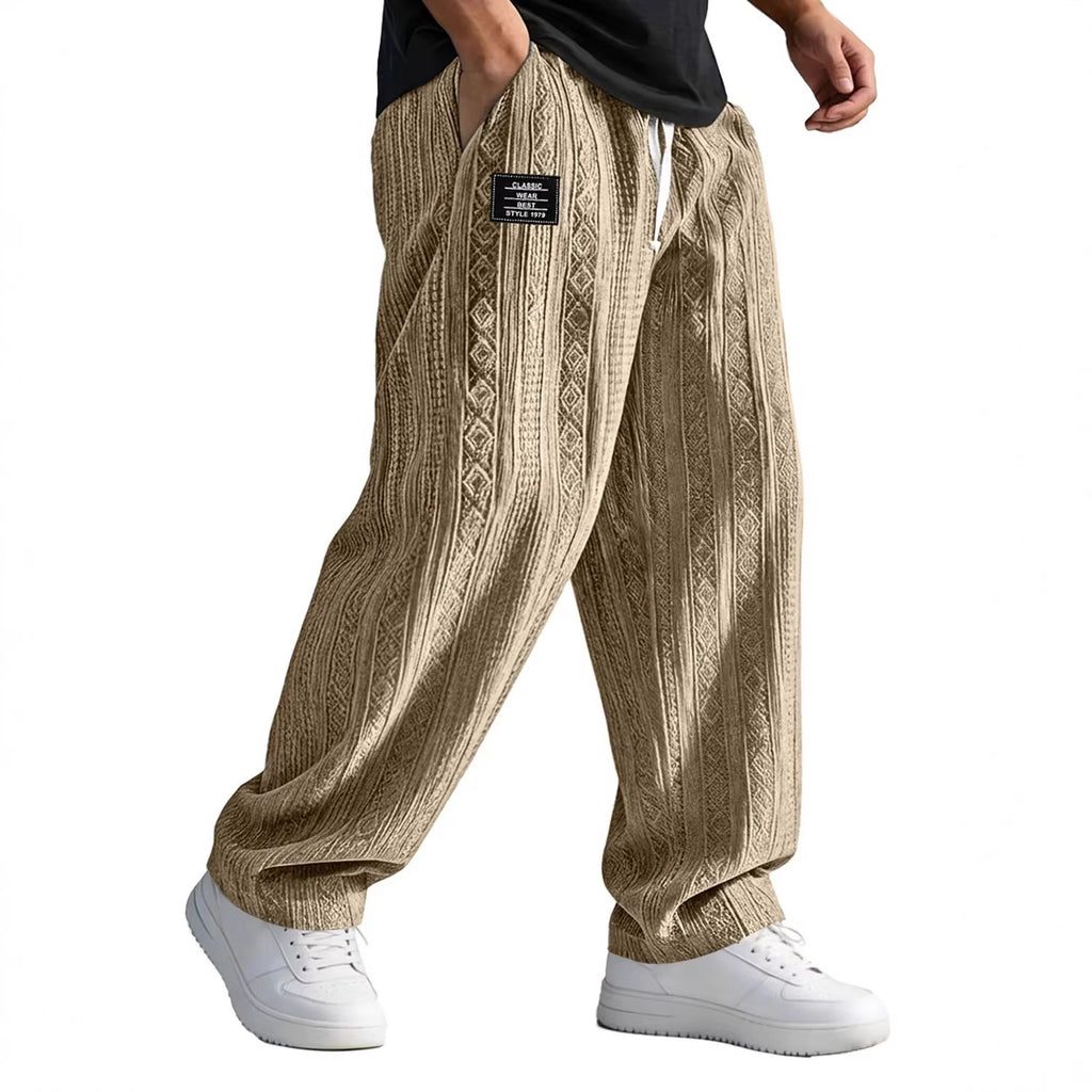 Men's Straight-Leg Lace-Up Casual Pants