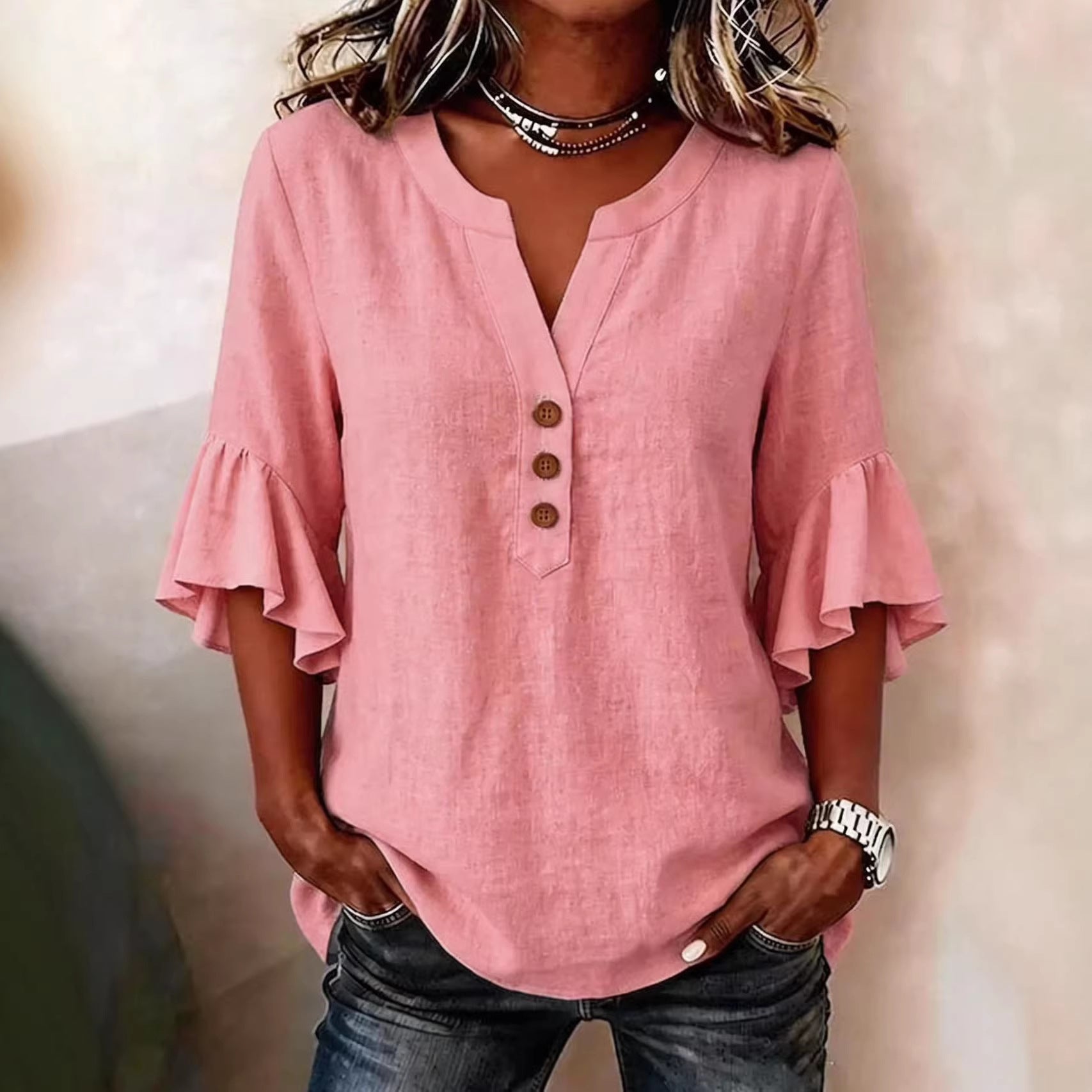 Women's Oversized Relaxed-Fit Blouse