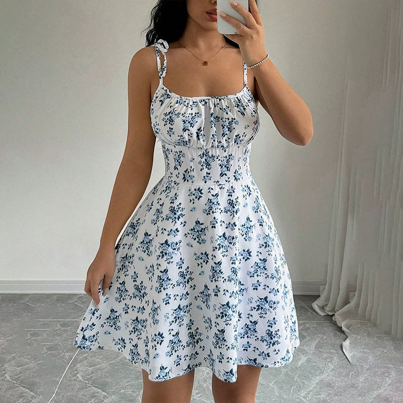 Floral Print Dress Summer Sweet A