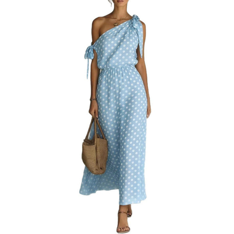 Women's Polka Dot Off-Shoulder Dress