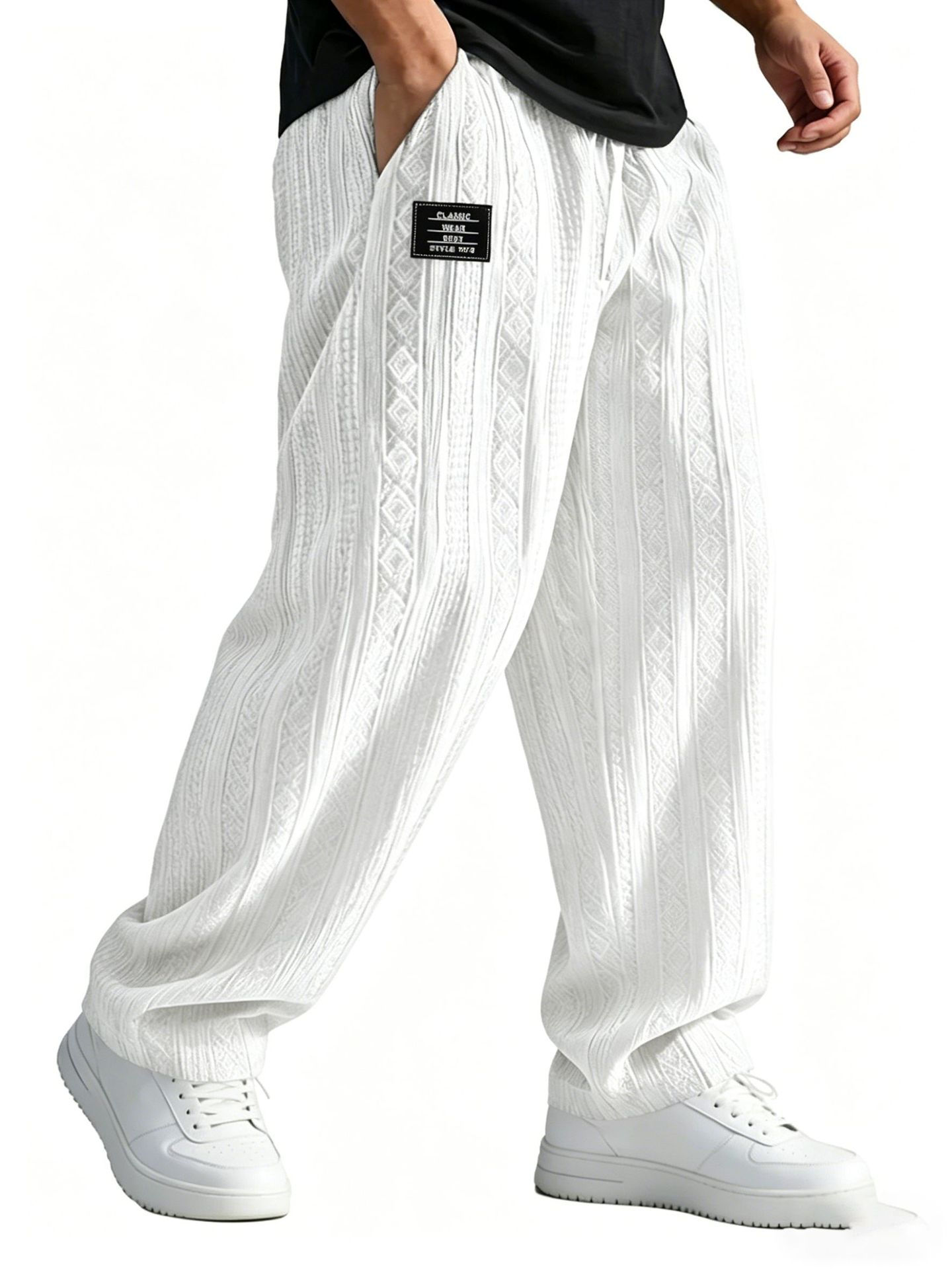 Men's Straight-Leg Lace-Up Casual Pants