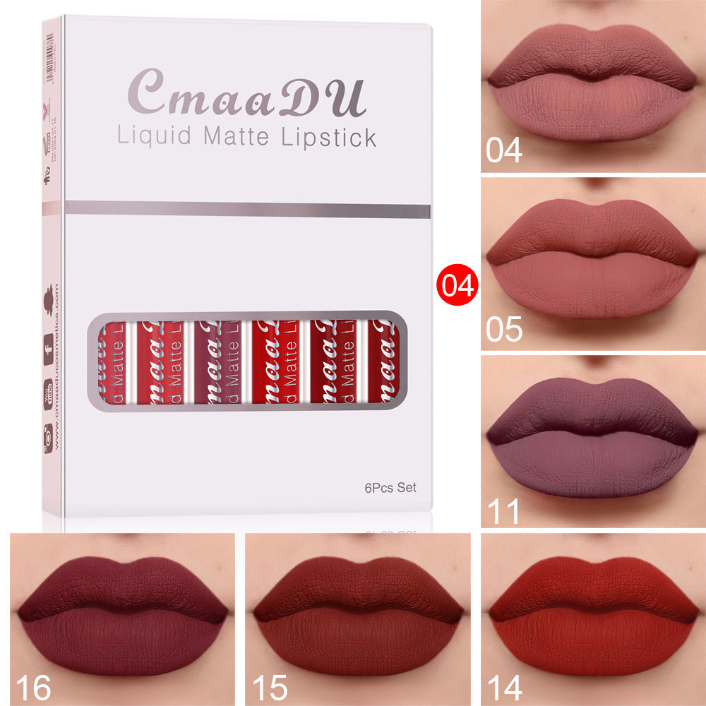 Matte Waterproof Long-Lasting Lip Gloss – Set of 6