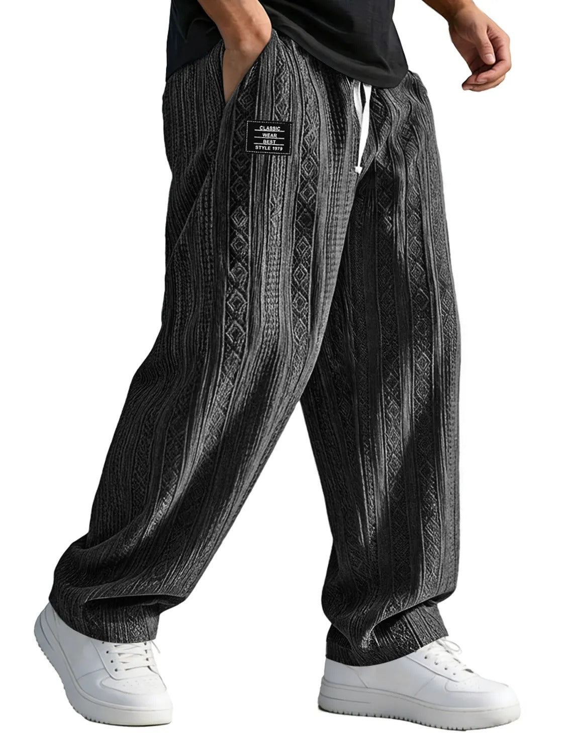 Men's Straight-Leg Lace-Up Casual Pants