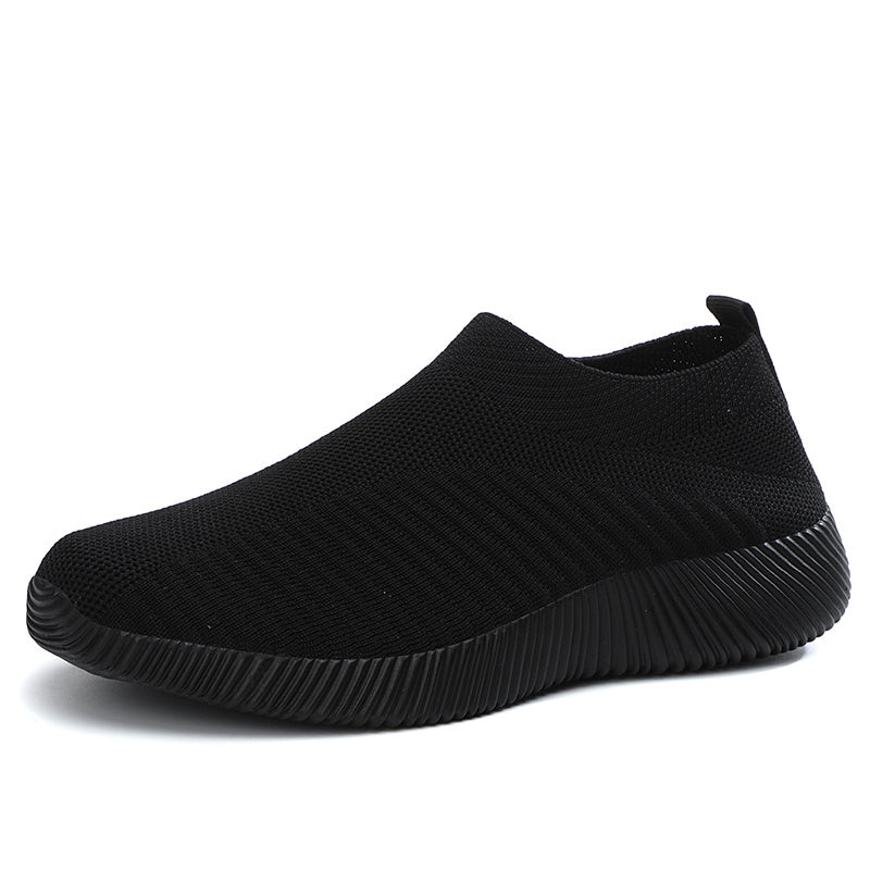 [Lightweight Slip-On Sneakers] Lightweight Women's Slip-On Sneakers - Solid Color Fabric Upper, Round Toe, MD Sole, Low Top - All-Season Casual Shoes for Running, Fitness, Dance, Walking, Travel