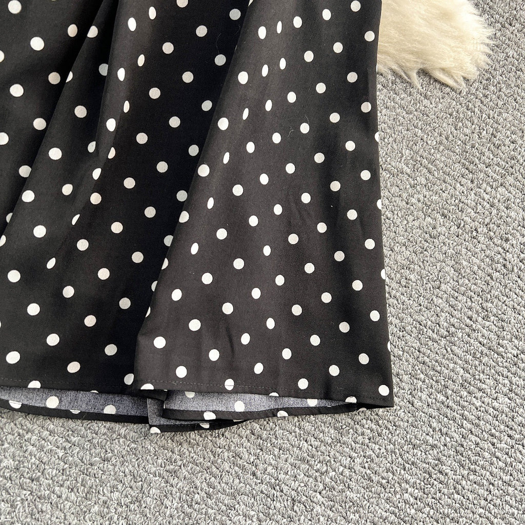 Polka-Dot Halter Neck Dress