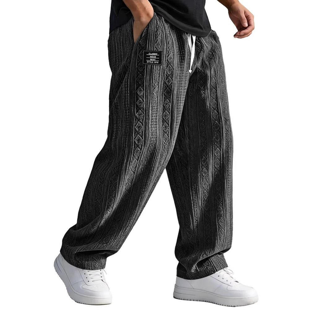 Men's Straight-Leg Lace-Up Casual Pants