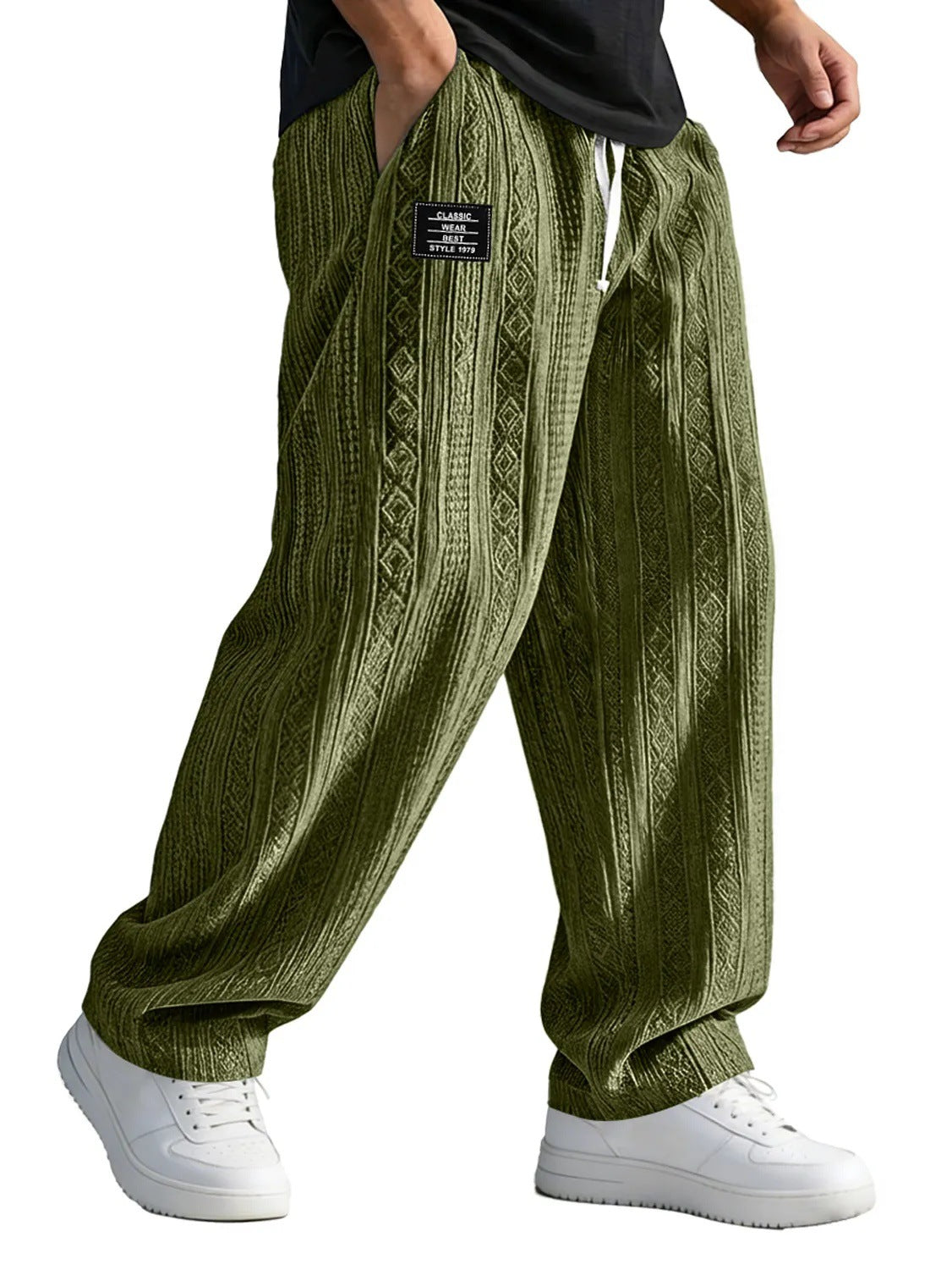 Men's Straight-Leg Lace-Up Casual Pants